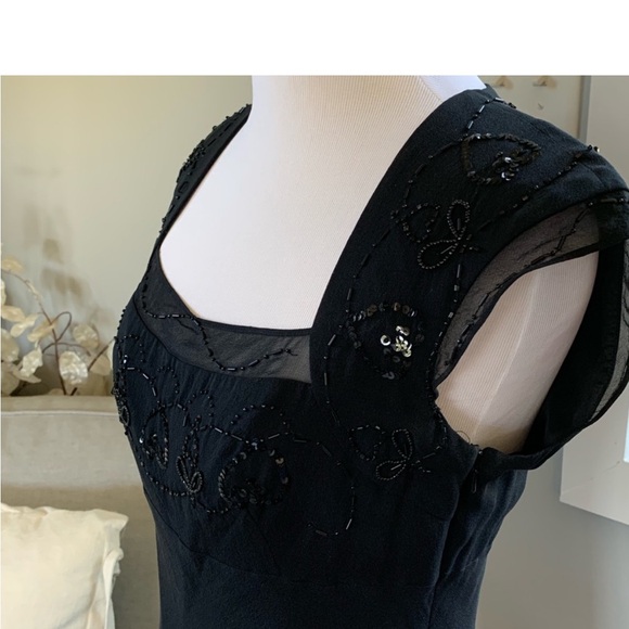 🌹 romantic y2k black dress with beads - 100% silk - Picture 2 of 5